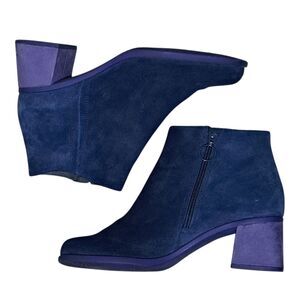 Camper Karolina Vintage Style Disco Era Block Heel  Ankle Boots Blue Navy Sz 39